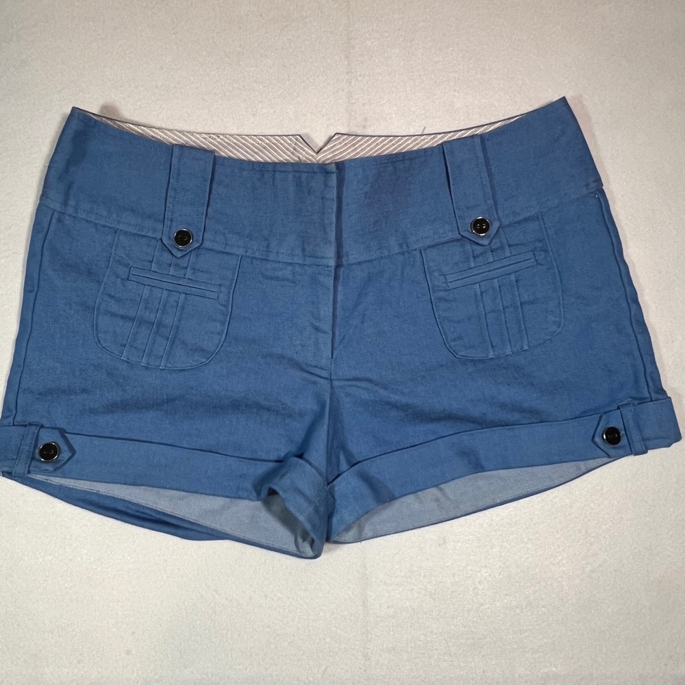 Charlotte Russe Blue Sailor Shorts Cuffed Retro Button Front P24161 Womens 11